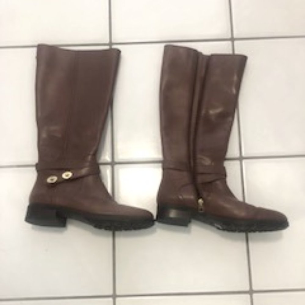 Coach brown knee high leather boots